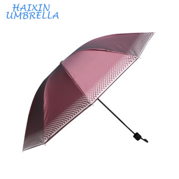 China Manufactory ODM Different Suppliers To Nepal India Market Wholesale Cheap Lattice Colored SUN Brand 3 Folding Umbrella